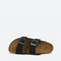 כפכפי בירקנשטוק לנשים Birkenstock Arizona - שחור עם אבזם כסף