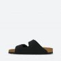כפכפי בירקנשטוק לנשים Birkenstock Arizona - שחור עם אבזם כסף