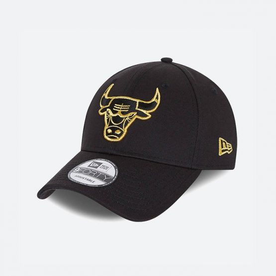 כובע ניו ארה לגברים New Era Metallic Logo Chicago Bulls - שחור