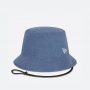 כובע ניו ארה לגברים New Era Wash Denim Bucket - כחול