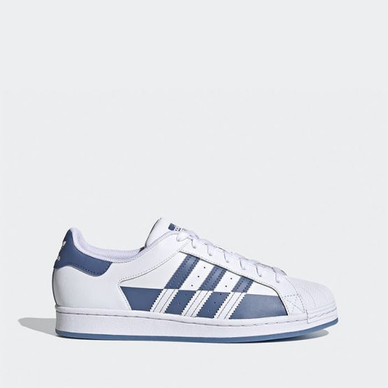 נעלי סניקרס אדידס לגברים Adidas Superstar - כחול/לבן