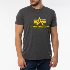 חולצת T אלפא אינדסטריז לגברים Alpha Industries Basic T-shirt - אפור כהה