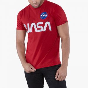 חולצת T אלפא אינדסטריז לגברים Alpha Industries Reflective - אדום