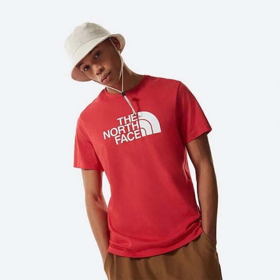 חולצת T דה נורת פיס לגברים The North Face S/S Easy Tee Rococco - אדום