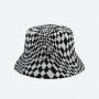 כובע קנגול לגברים Kangol Warped Check Bucket - שחור/לבן