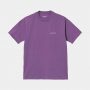 חולצת T קארהארט לנשים Carhartt WIP S/S Script Embroidery - סגול