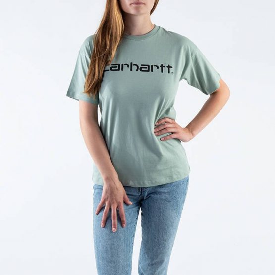 חולצת T קארהארט לנשים Carhartt WIP S/S Script - ירוק