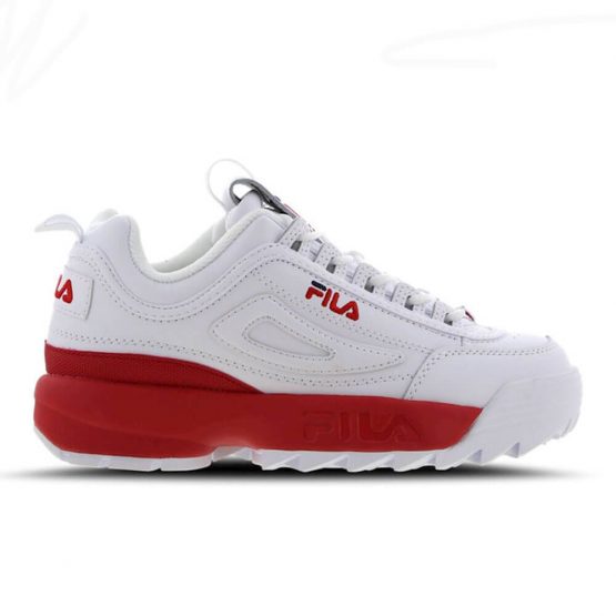 נעלי סניקרס פילה לנשים Fila Disruptor II - לבן/אדום
