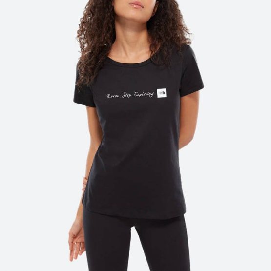 חולצת טי שירט דה נורת פיס לנשים The North Face Neverstopexploring - שחור