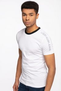 חולצת T קלווין קליין לגברים Calvin Klein COTTON LOGO - לבן