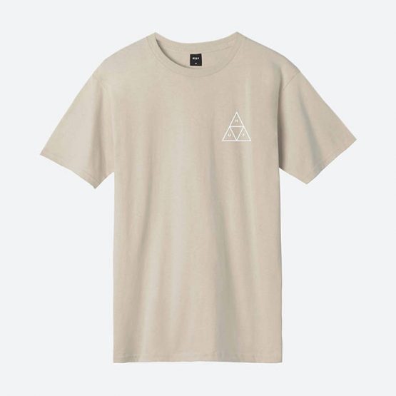 חולצת טי שירט HUF לגברים HUF Triple Triangle - בז'