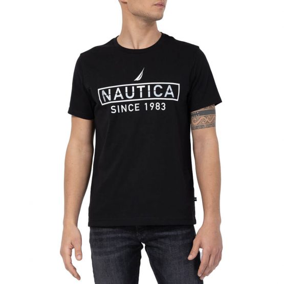 חולצת T נאוטיקה לגברים Nautica SUSTAINABLY CRAFTED - שחור