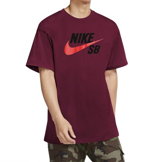 חולצת T נייק לגברים Nike SB TEE Logo - בורדו