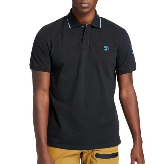 חולצת פולו טימברלנד לגברים Timberland Brand Carrier Polo - שחור