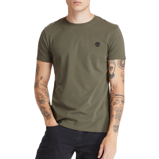 חולצת טי שירט טימברלנד לגברים Timberland Dun-River Crew - ירוק כהה