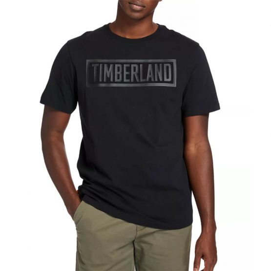 חולצת T טימברלנד לגברים Timberland Mink Brook Linear-Logo - שחור