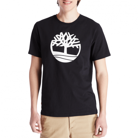 חולצת טי שירט טימברלנד לגברים Timberland River Tree Logo Tee - שחור