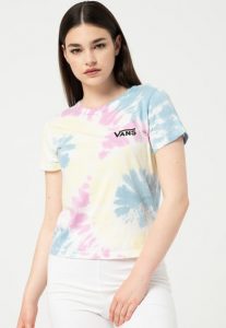חולצת T ואנס לנשים Vans Spiraling Wash - צבעוני בהיר