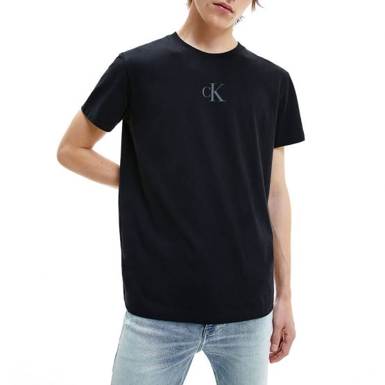 חולצת T קלווין קליין לגברים Calvin Klein CK Sliced Back Graph - שחור