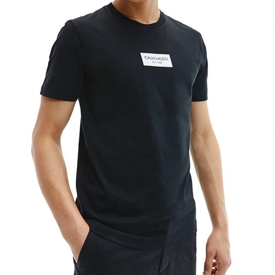 חולצת T קלווין קליין לגברים Calvin Klein Chest Box Logo - שחור