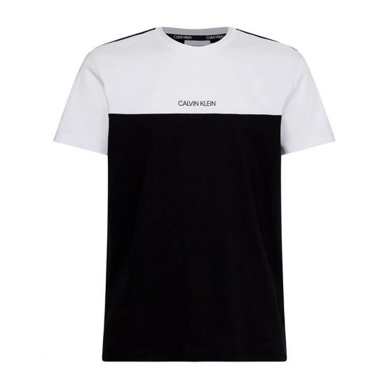 חולצת T קלווין קליין לגברים Calvin Klein Color Block Tee - שחור/לבן