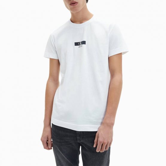 חולצת T קלווין קליין לגברים Calvin Klein Urban Iridescent Graphic Tee - לבן