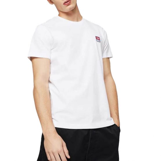חולצת T דיזל לגברים DIESEL Logo Patch - לבן