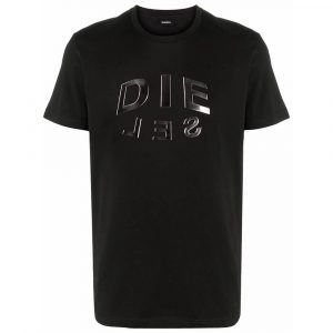 חולצת T דיזל לגברים DIESEL Logo Print - שחור