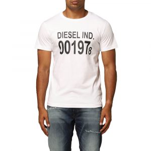 חולצת T דיזל לגברים DIESEL T-Diego Logo Print - לבן