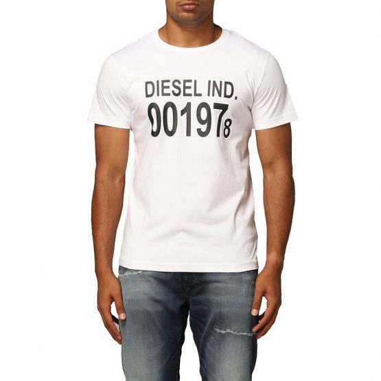 חולצת טי שירט דיזל לגברים DIESEL T-Diego Logo Print - לבן