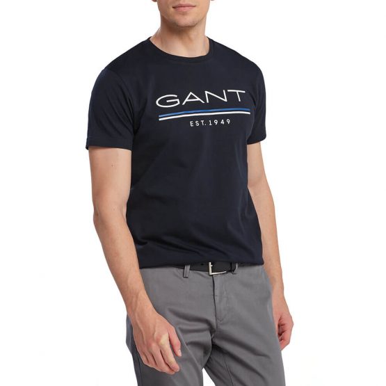 חולצת טי שירט גאנט לגברים GANT Est 1949 - שחור