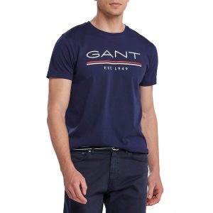 חולצת T גאנט לגברים GANT Est 1949 - כחול