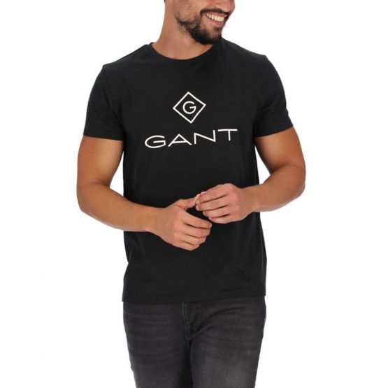 חולצת טי שירט גאנט לגברים GANT Lock - Up - שחור
