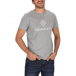 חולצת T גאנט לגברים GANT Lock - Up - אפור