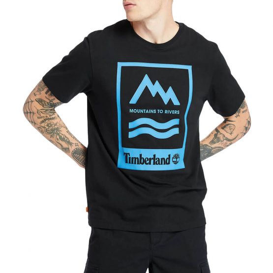 חולצת T טימברלנד לגברים Timberland Mountain-To-River - שחור
