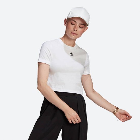 חולצת טי שירט אדידס לנשים Adidas Originals Classics Crop Top - לבן
