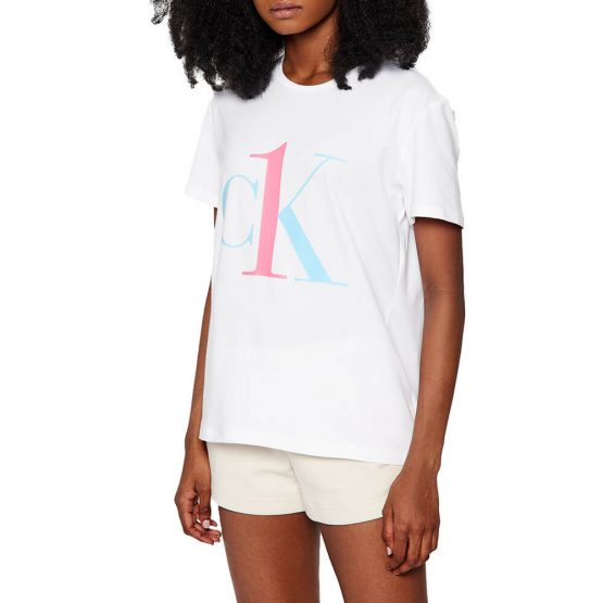 חולצת T קלווין קליין לנשים Calvin Klein Lounge - לבן