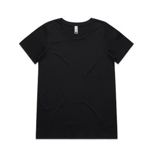 חולצת T אס קולור לנשים As Colour SHALLOW SCOOP - שחור