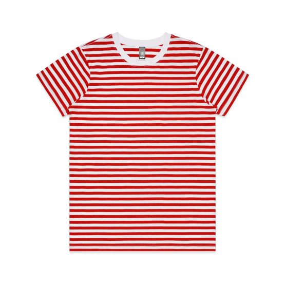חולצת טי שירט אס קולור לנשים As Colour MAPLE STRIPE - לבן/אדום
