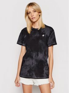 חולצת T קונברס לנשים Converse Wash Effect Relaxed - שחור