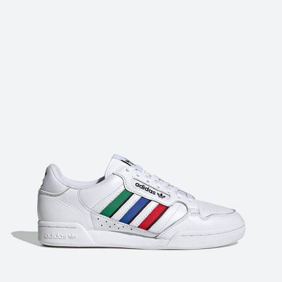 נעלי סניקרס אדידס לגברים Adidas Originals Continental 80 Stripes - צבעוני/לבן