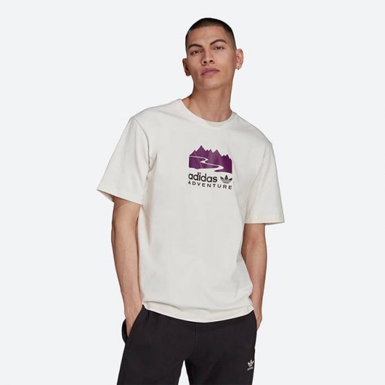 חולצת טי שירט אדידס לגברים Adidas Originals Logo Tee - לבן