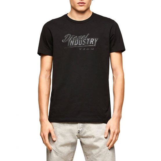 חולצת טי שירט דיזל לגברים DIESEL Industry Team Print - שחור
