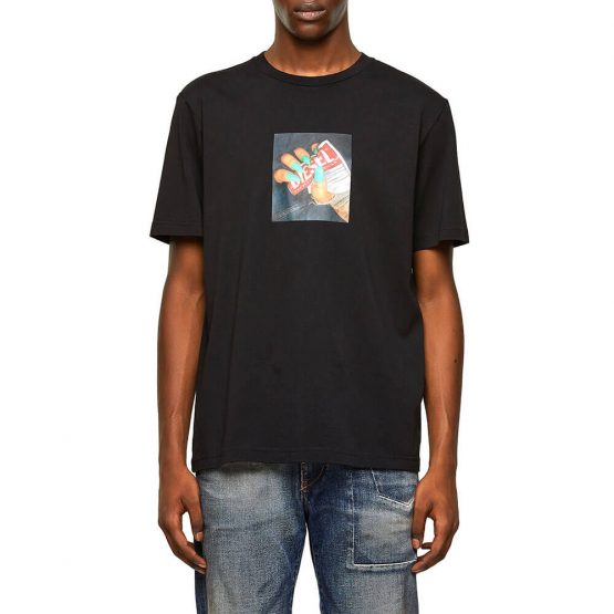 חולצת T דיזל לגברים DIESEL Photo Print - שחור