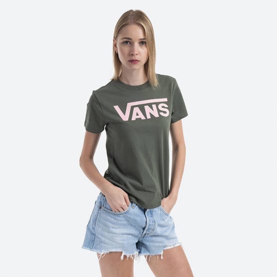 חולצת T ואנס לנשים Vans Flying V Crew - ירוק