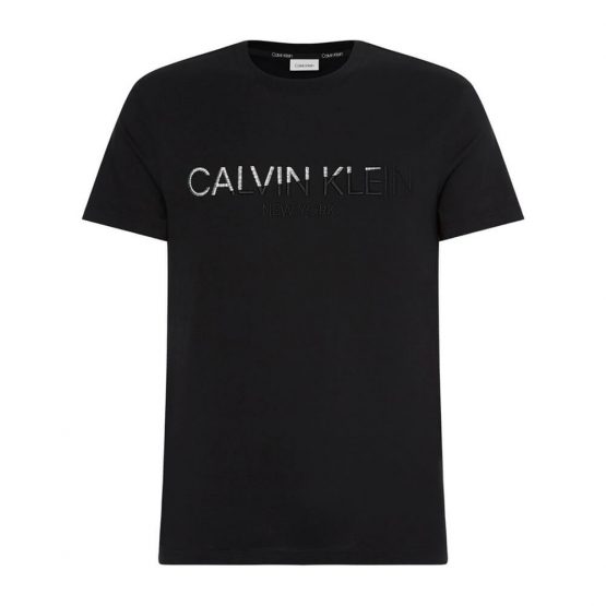 חולצת T קלווין קליין לגברים Calvin Klein Multi Embroidery - שחור