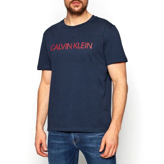 חולצת טי שירט קלווין קליין לגברים Calvin Klein Relaxed Crew - כחול