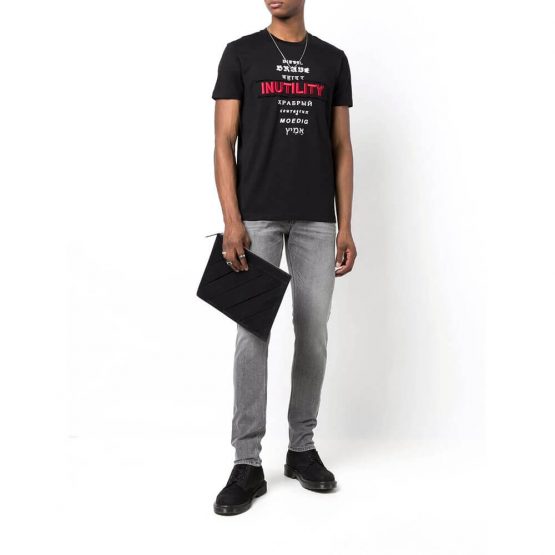חולצת T דיזל לגברים DIESEL Embroidered - שחור