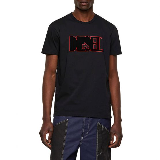 חולצת טי שירט דיזל לגברים DIESEL Fleece Patch - שחור