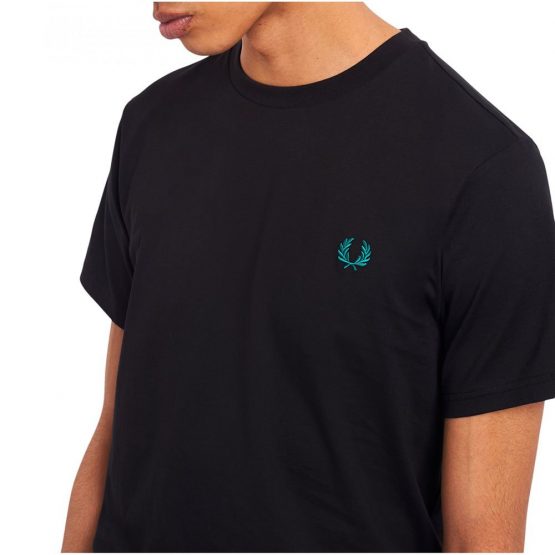 חולצת T פרד פרי לגברים FRED PERRY Abstract Wave Print - שחור